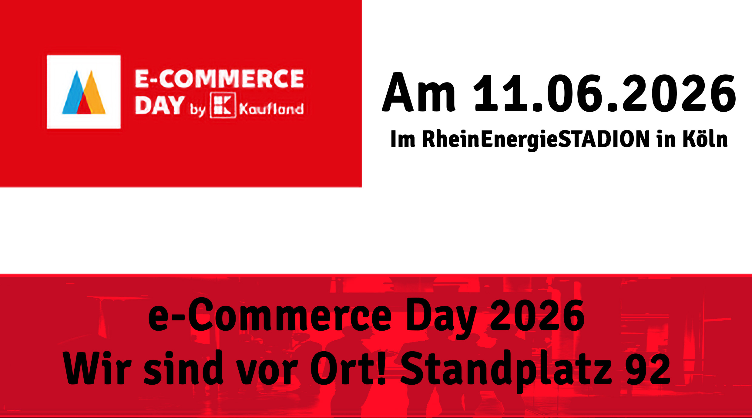 Teaser-Grafik zum e-Commerce Day mit den wichtigsten Daten zusammengefasst