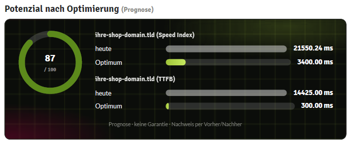 Screenshot eines Beispiel-Reports (Prognose)